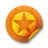 Orange sticker badges 036